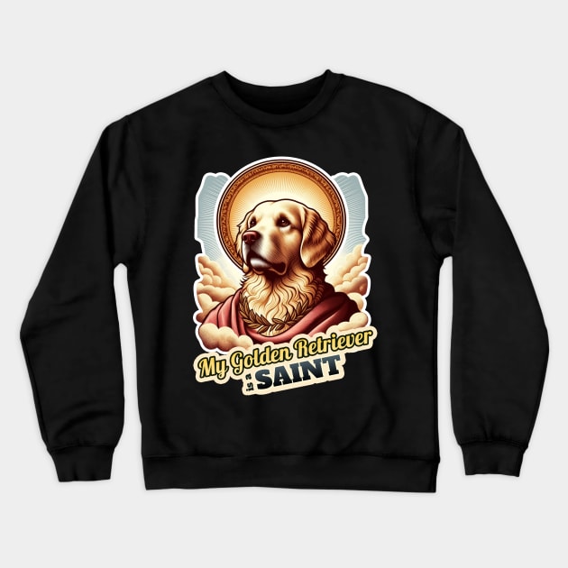 Golden Retriever Saint 2 Crewneck Sweatshirt by k9-tee